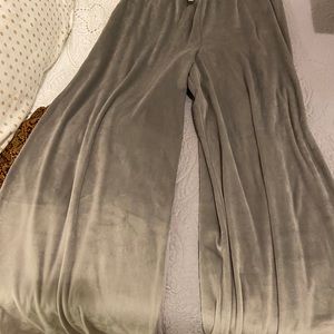 Skims Smoke Grey Velour Wide Leg Pant NWT